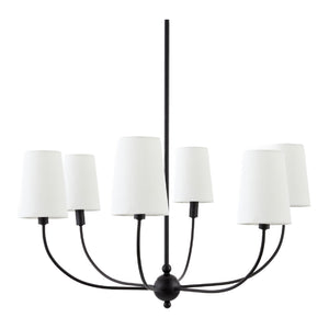   Modern European furniture - 6-Light White Linen Chandelier - www.oroa.com | Oroa.com