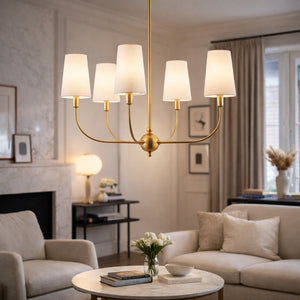   Modern European furniture - 6-Light White Linen Chandelier - www.oroa.com | Oroa.com