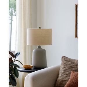   Modern European furniture - Ceramic Beige Linen Table Lamp - www.oroa.com | Oroa.com