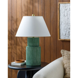   Modern European furniture - Ridged Green Accent Table Lamp - www.oroa.com | Oroa.com