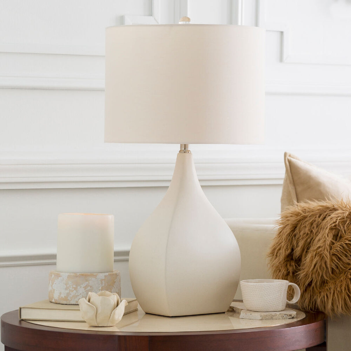   Modern European furniture - Cream Ceramic Table Lamp - www.oroa.com | Oroa.com