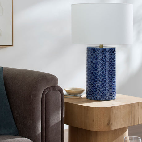   Modern European furniture - Hand-painted Blue Ceramic Table Lamp - www.oroa.com | Oroa.com