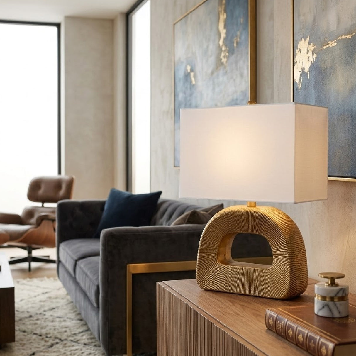   Modern European furniture - Plated Gold Accent Table Lamp - www.oroa.com | Oroa.com