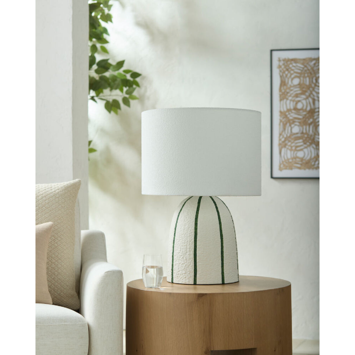   Modern European furniture - Vertical Lined Ceramic Table Lamp - www.oroa.com | Oroa.com