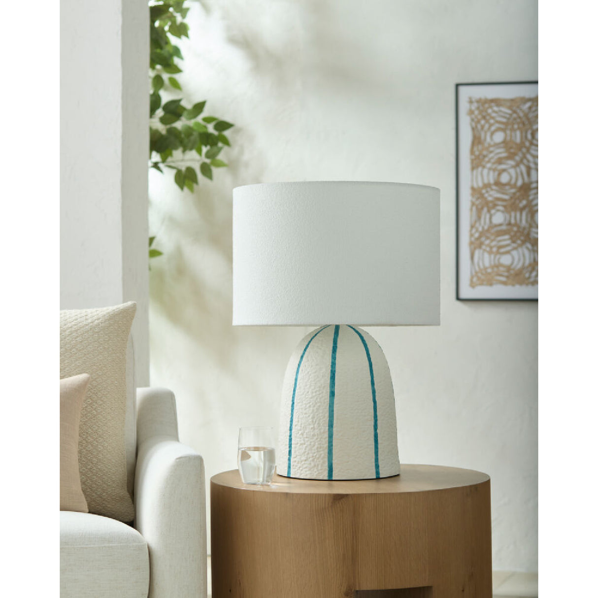   Modern European furniture - Vertical Lined Ceramic Table Lamp - www.oroa.com | Oroa.com