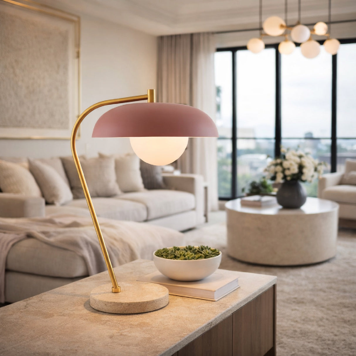   Modern European furniture - Glass Shade Sloped Table Lamp - www.oroa.com | Oroa.com