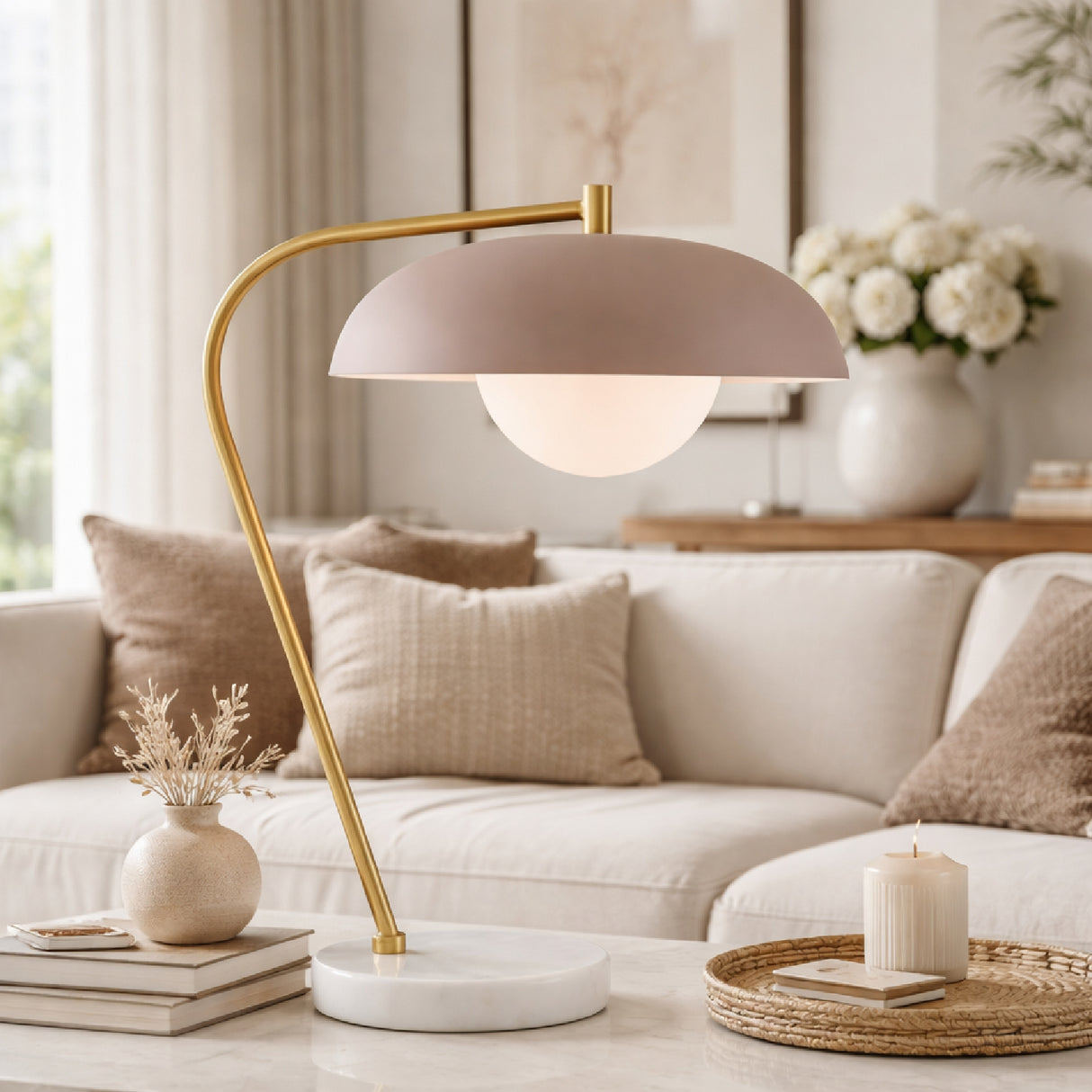   Modern European furniture - Glass Shade Sloped Table Lamp - www.oroa.com | Oroa.com