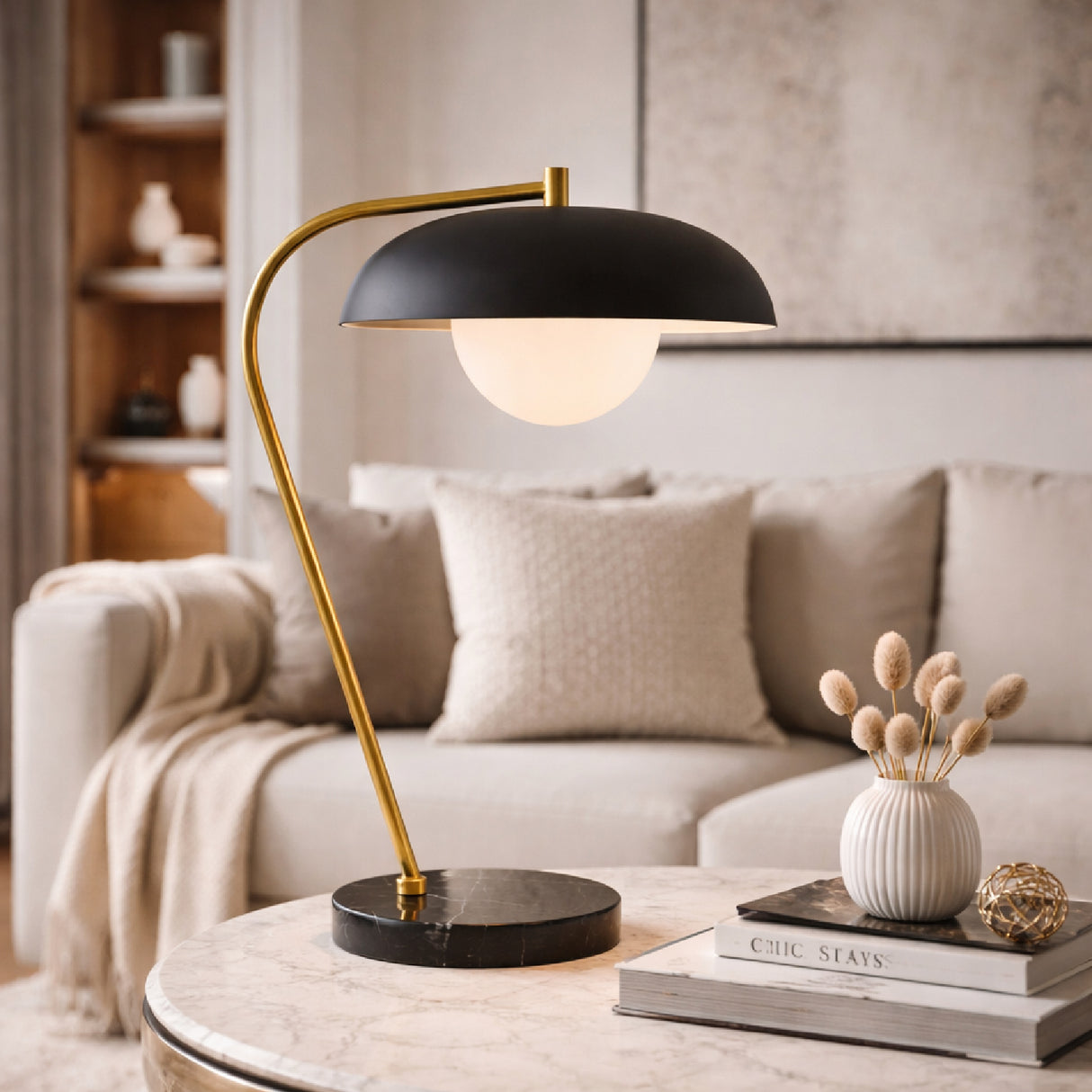   Modern European furniture - Glass Shade Sloped Table Lamp - www.oroa.com | Oroa.com