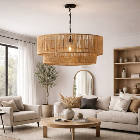   Modern European furniture - Paper Rope 2-Tier Pendant Lamp - www.oroa.com | Oroa.com