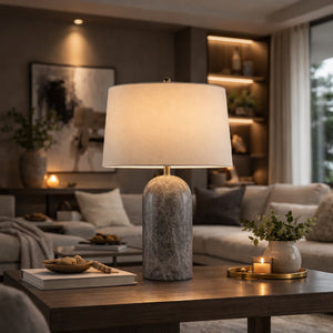   Modern European furniture - Cream Linen Marble Table Lamp - www.oroa.com | Oroa.com