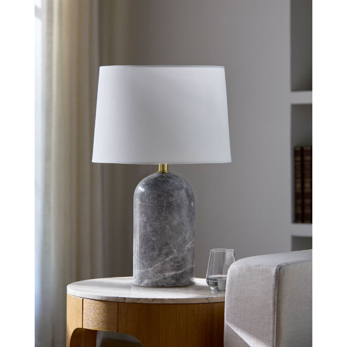   Modern European furniture - Cream Linen Marble Table Lamp - www.oroa.com | Oroa.com