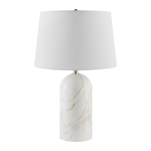   Modern European furniture - Cream Linen Marble Table Lamp - www.oroa.com | Oroa.com
