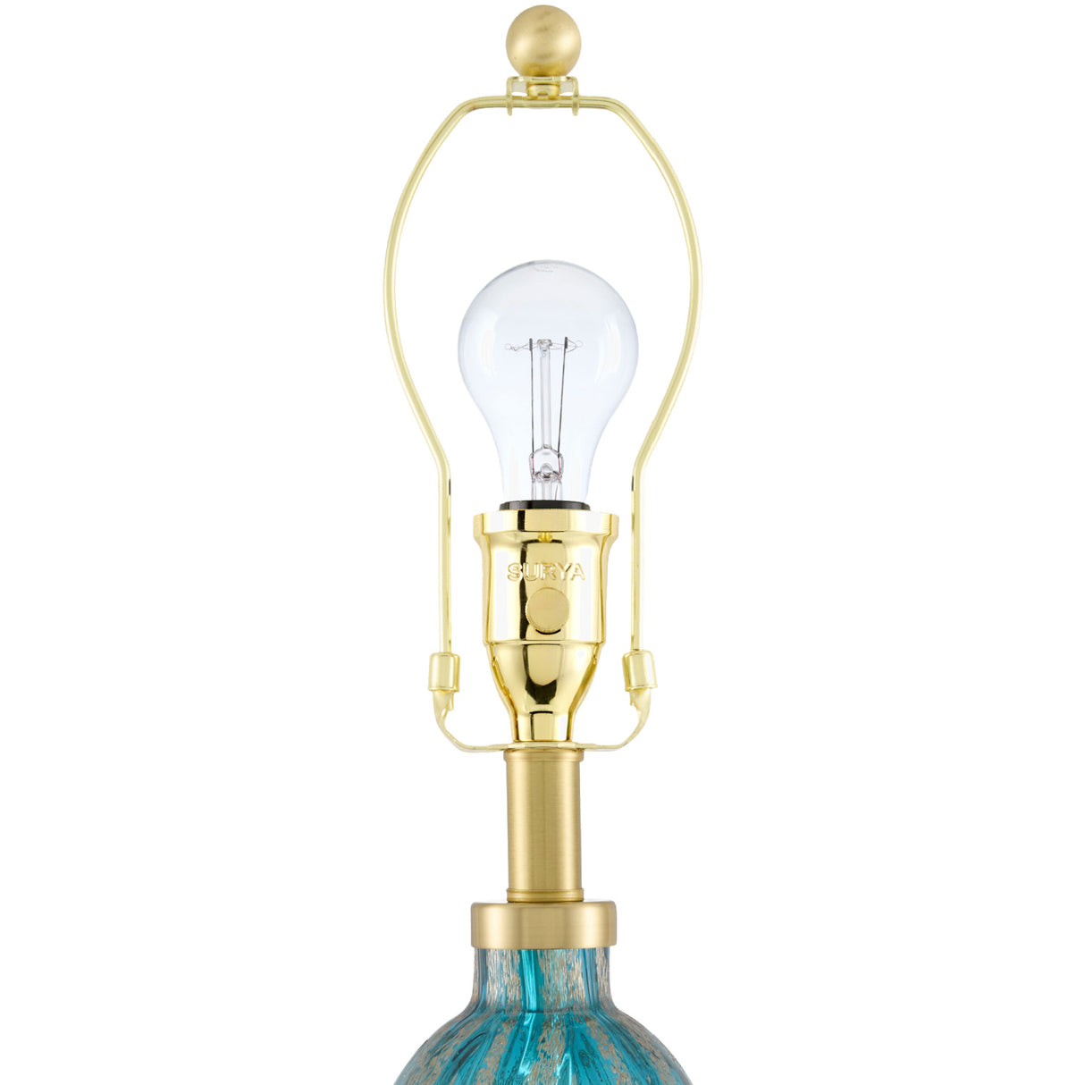   Modern European furniture - Hand-painted Blue Glass Table Lamp - www.oroa.com | Oroa.com