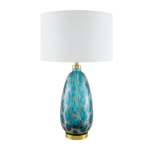   Modern European furniture - Hand-painted Blue Glass Table Lamp - www.oroa.com | Oroa.com