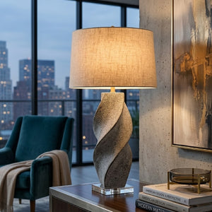   Modern European furniture - Twisted Ceramic Accent Table Lamp - www.oroa.com | Oroa.com