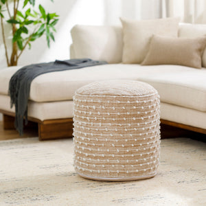   Modern European furniture - Beaded Beige Outdoor Pouf - www.oroa.com | Oroa.com