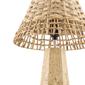   Modern European furniture - Braided Rattan Travertine Table Lamp - www.oroa.com | Oroa.com