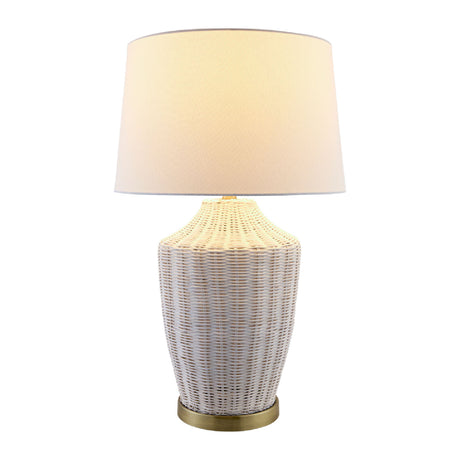   Modern European furniture - White Rattan Accent Table Lamp - www.oroa.com | Oroa.com