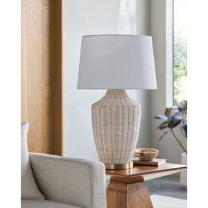   Modern European furniture - White Rattan Accent Table Lamp - www.oroa.com | Oroa.com