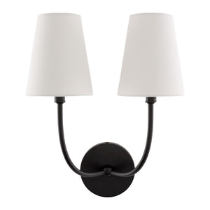   Modern European furniture - White Cotton 2-Light Wall Lamp  - www.oroa.com | Oroa.com
