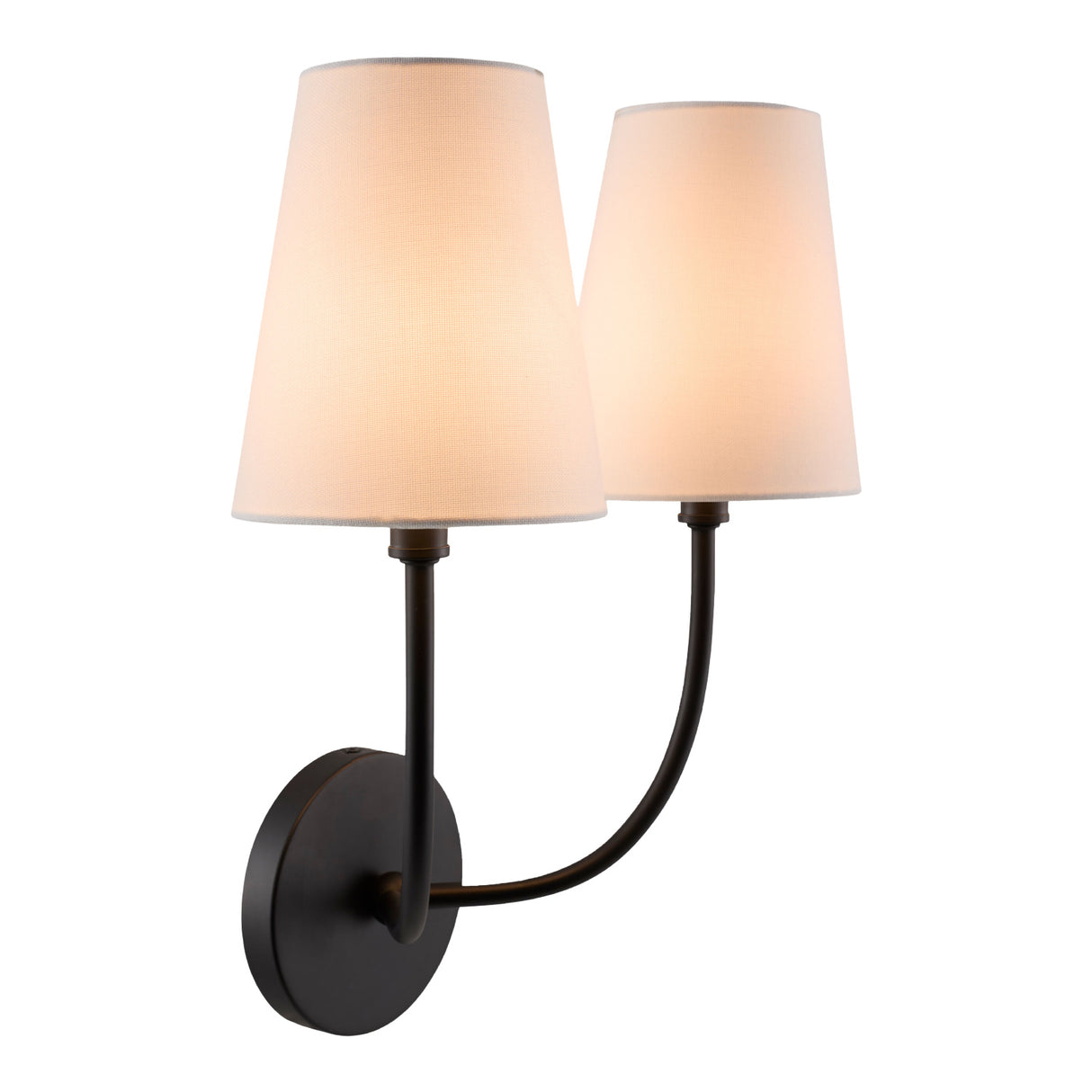   Modern European furniture - White Cotton 2-Light Wall Lamp  - www.oroa.com | Oroa.com
