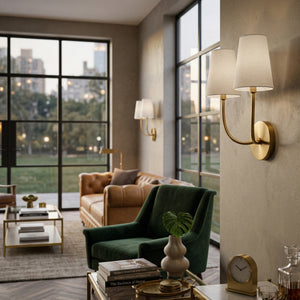   Modern European furniture - White Cotton 2-Light Wall Lamp  - www.oroa.com | Oroa.com