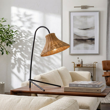   Modern European furniture - Tan Rattan Accent Table Lamp - www.oroa.com | Oroa.com
