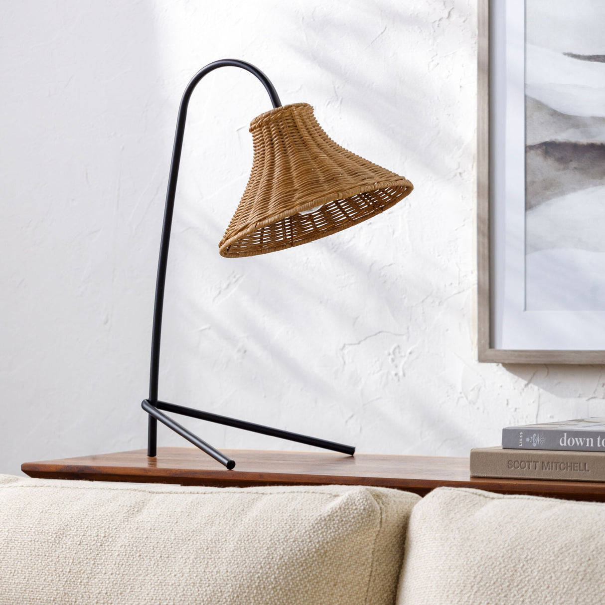   Modern European furniture - Tan Rattan Accent Table Lamp - www.oroa.com | Oroa.com