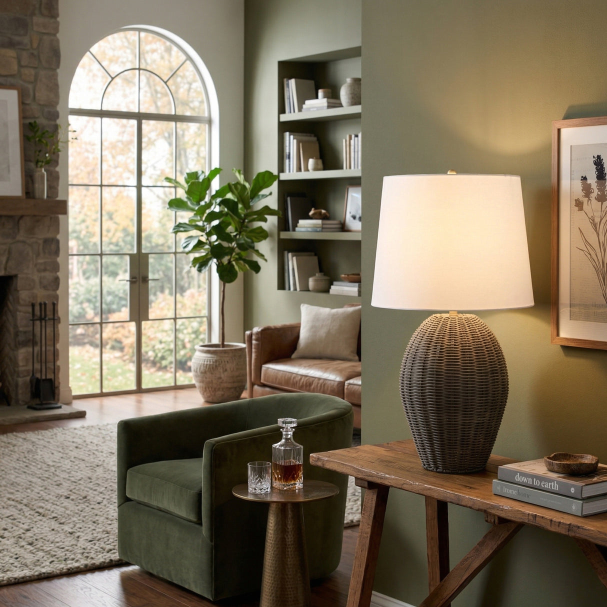  Modern European furniture - Rattan Base Accent Table Lamp L  - www.oroa.com | Oroa.com
