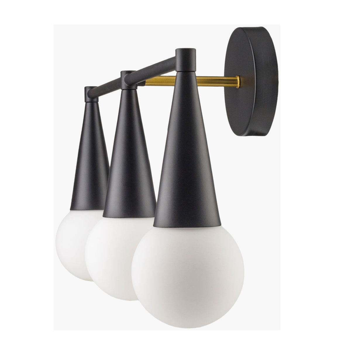   Modern European furniture - Conical Black 3-Light Wall Lamp - www.oroa.com | Oroa.com