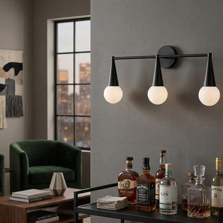   Modern European furniture - Conical Black 3-Light Wall Lamp - www.oroa.com | Oroa.com