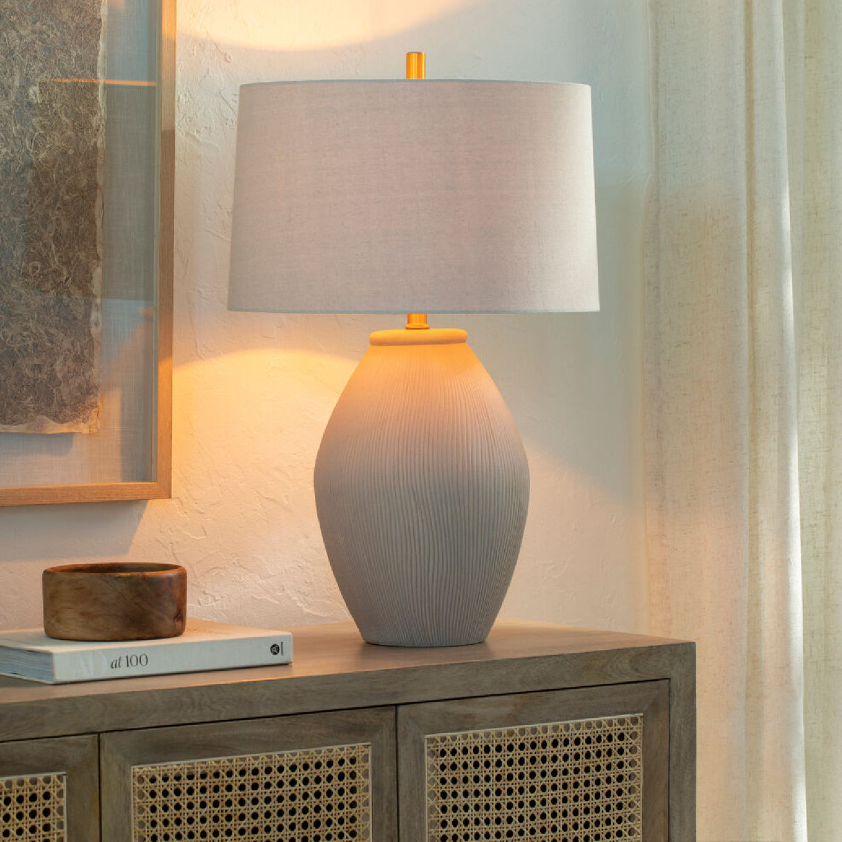   Modern European furniture - Glazed Gray Ceramic Table Lamp - www.oroa.com | Oroa.com