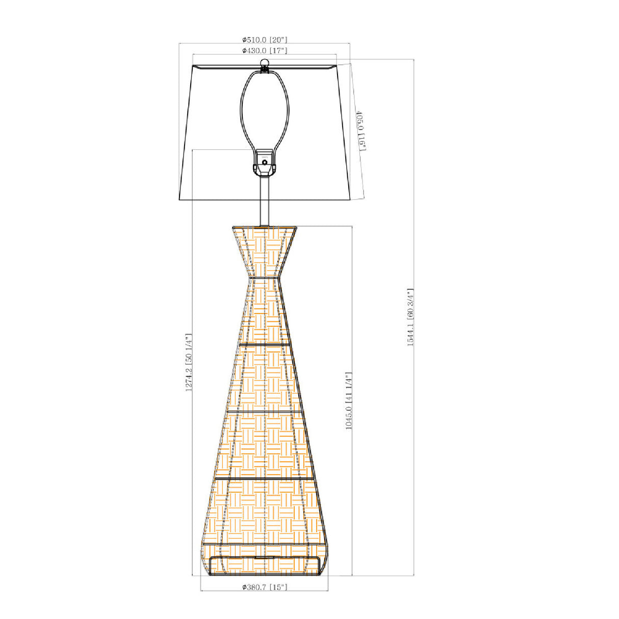   Modern European furniture - Hourglass Rattan Accent Floor Lamp - www.oroa.com | Oroa.com