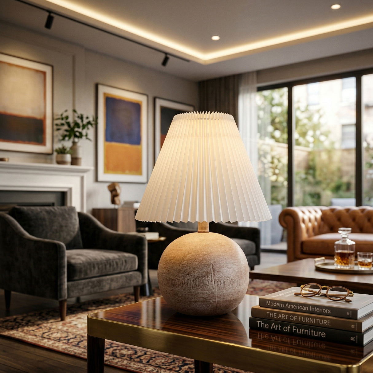   Modern European furniture - Pleated White Linen Table Lamp - www.oroa.com | Oroa.com