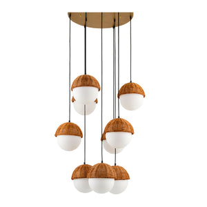   Modern European furniture - White Glass Sphere 9-Light Chandelier - www.oroa.com | Oroa.com