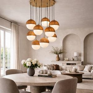   Modern European furniture - White Glass Sphere 9-Light Chandelier - www.oroa.com | Oroa.com