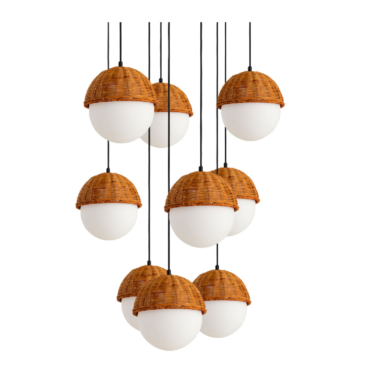   Modern European furniture - White Glass Sphere 9-Light Chandelier - www.oroa.com | Oroa.com