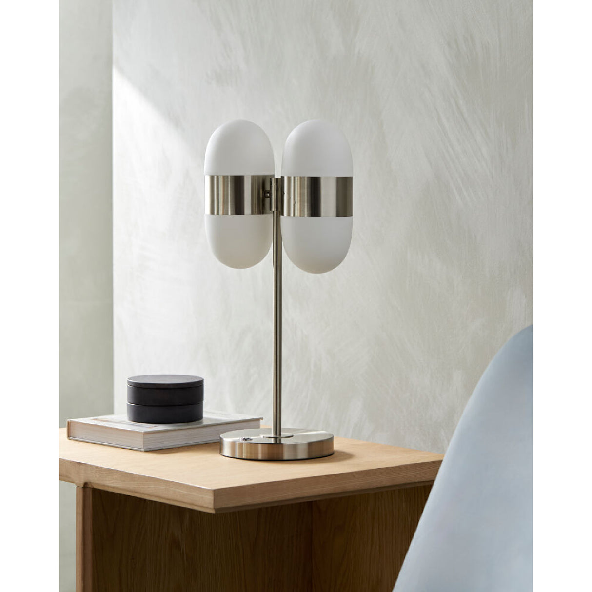   Modern European furniture - Dual White Glass Table Lamp - www.oroa.com | Oroa.com