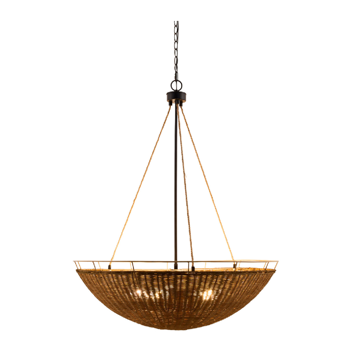   Modern European furniture - Rattan Bowl 3-Light Chandelier - www.oroa.com | Oroa.com