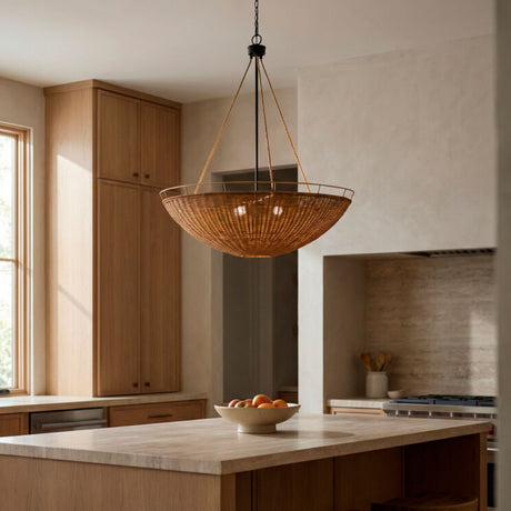   Modern European furniture - Rattan Bowl 3-Light Chandelier - www.oroa.com | Oroa.com