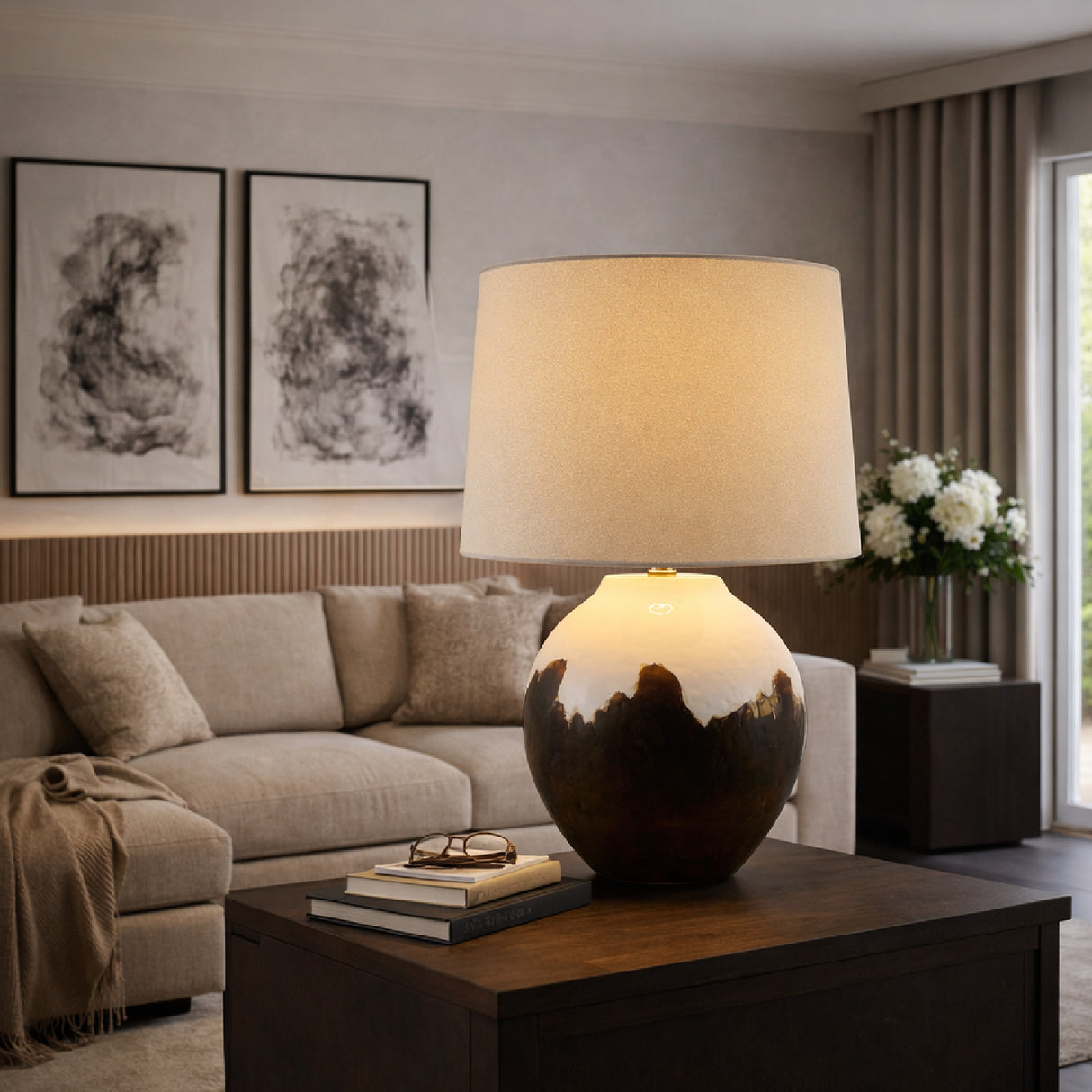   Modern European furniture - Brown Ceramic Accent Table Lamp - www.oroa.com | Oroa.com