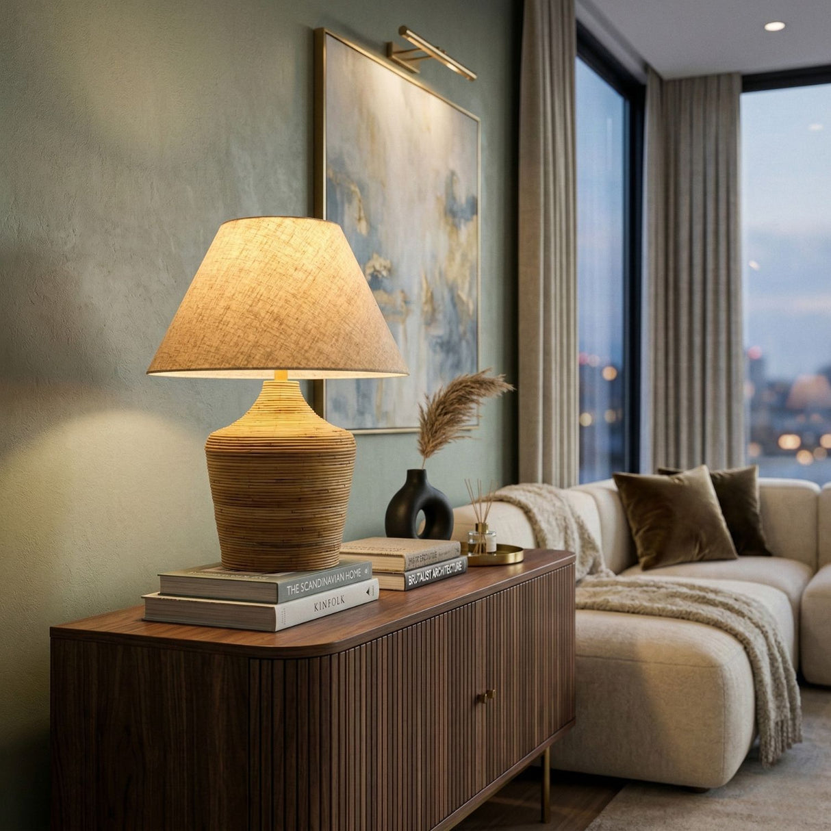   Modern European furniture - Natural Rattan Cane Table Lamp - www.oroa.com | Oroa.com