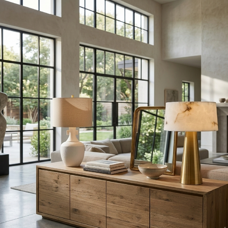   Modern European furniture - White Stone Shade Table Lamp - www.oroa.com | Oroa.com