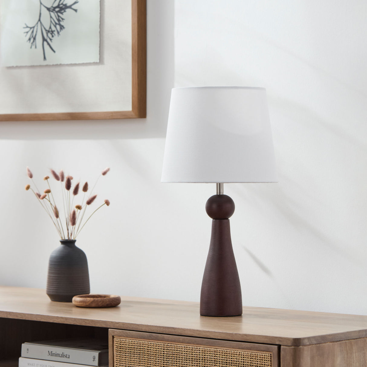   Modern European furniture - Wood Veneer Linen Table Lamp  - www.oroa.com | Oroa.com