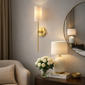   Modern European furniture - Cylindrical White Linen Wall Lamp - www.oroa.com | Oroa.com