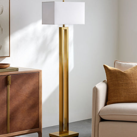   Modern European furniture - White Linen Gold Floor Lamp - www.oroa.com | Oroa.com
