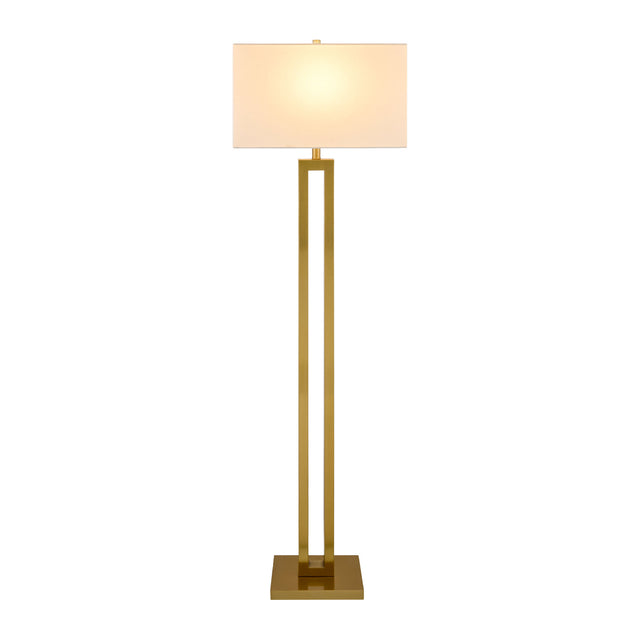 Modern European furniture - White Linen Gold Floor Lamp - www.oroa.com