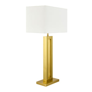   Modern European furniture - White Linen Gold Table Lamp - www.oroa.com | Oroa.com