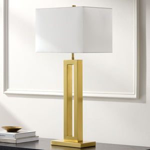   Modern European furniture - White Linen Gold Table Lamp - www.oroa.com | Oroa.com