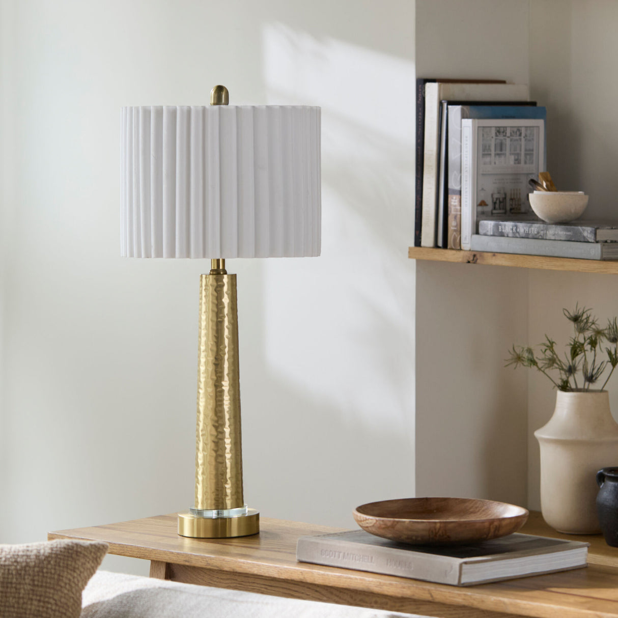   Modern European furniture - Fluted White Cotton Table Lamp - www.oroa.com | Oroa.com